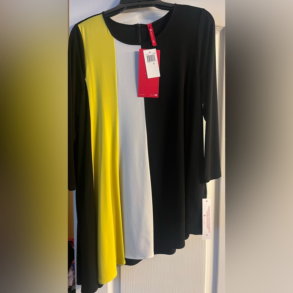 IC COLLECTION Black, Yellow, and White Tunic